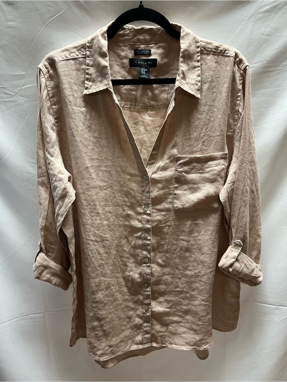 Tahari Women's Button-Down Shirt in Beige-Taupe